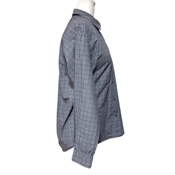 Vintage Patagonia Shirt Womens Size S Button Up Blue Plaid Long Sleeved Cotton - Picture 8 of 12